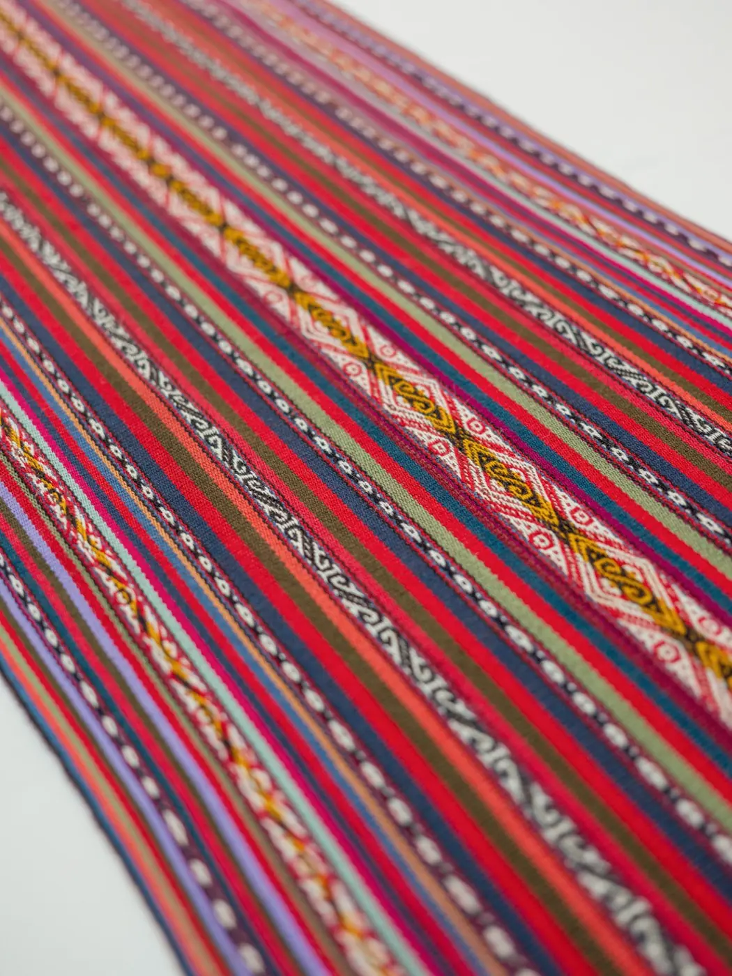 Detail of a multicoloured Andean textile